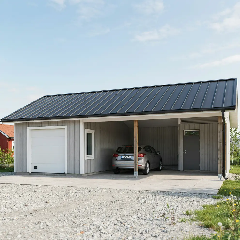 bygga garage carport med forrad norrtalje roslagen stockholm