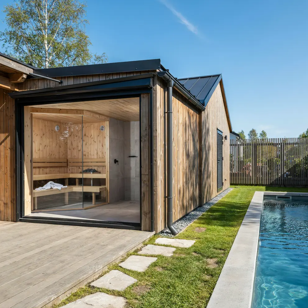bygga poolhus med bastu norrtalje roslagen stockholm